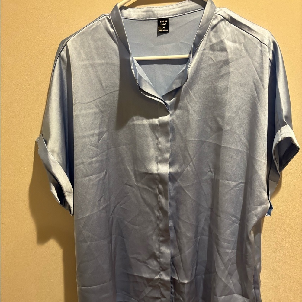 SHEIN curve size 1X short sleeve blouse